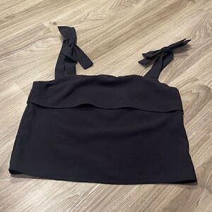 NWT- Wild Honey Black Top Bows and Buttons Size Small